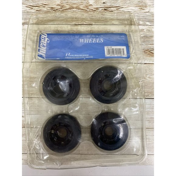 Chicago Roller Skate Blade Wheels 60 MM In-Line Skate 4 Pack NOS in Damaged Pkg - Picture 2 of 7